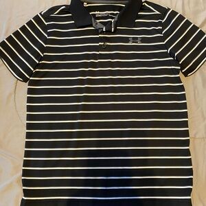 Under Armour Black and Gray Polo Shirt